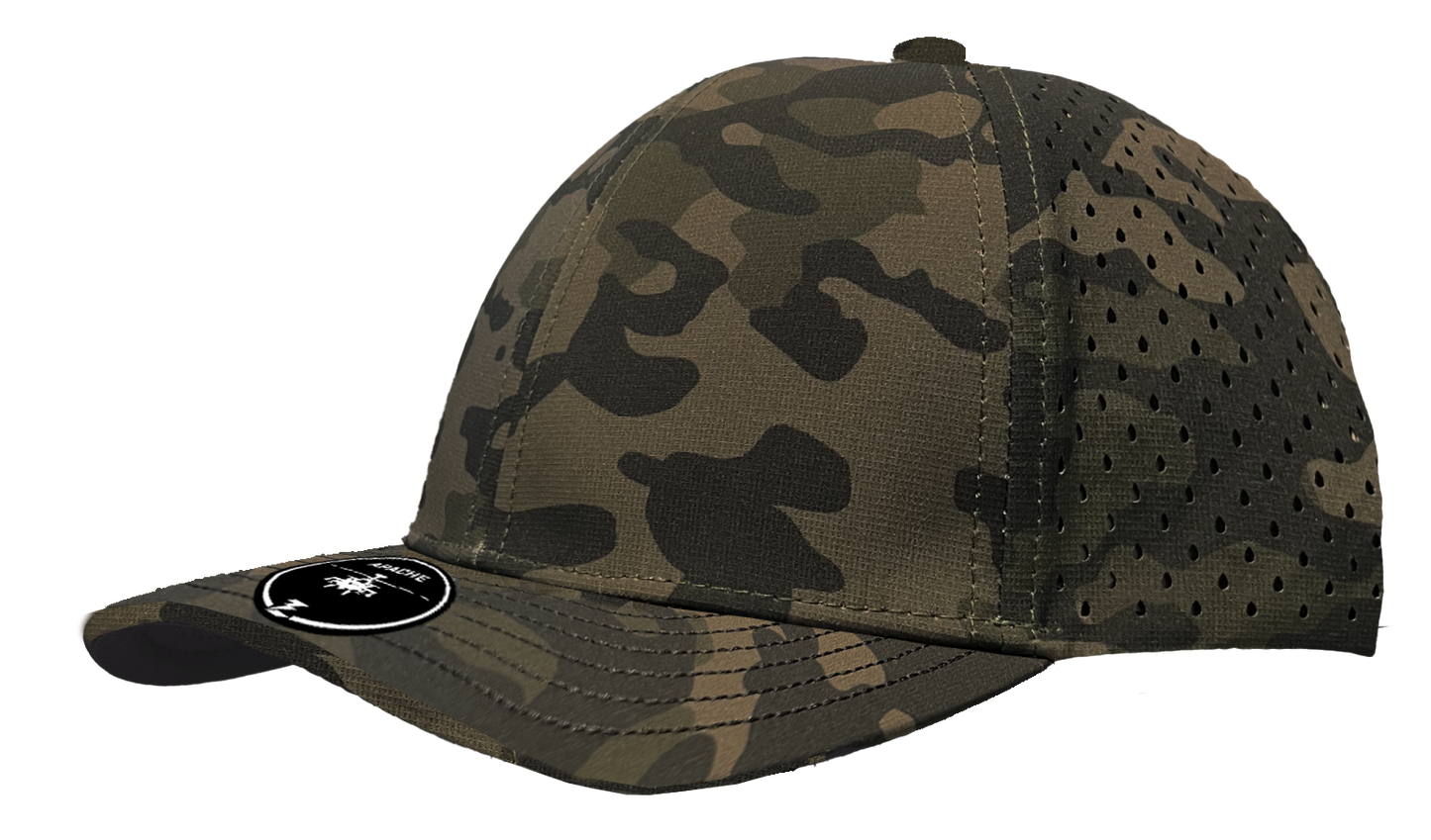 Custom Embroidered Zapped Headwear Apache 6 Panel Perforated Snapback Cap