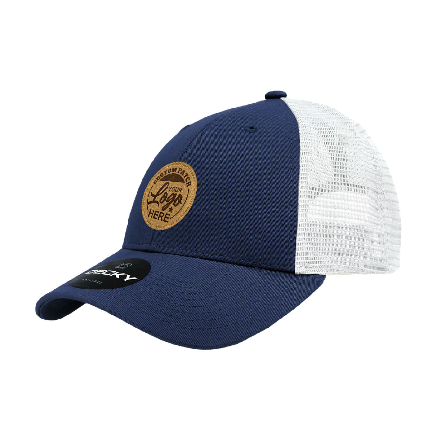 Custom Patch Decky 214 - 6 Panel Low Profile Structured Cotton Trucker Hat, Mesh Golf Cap