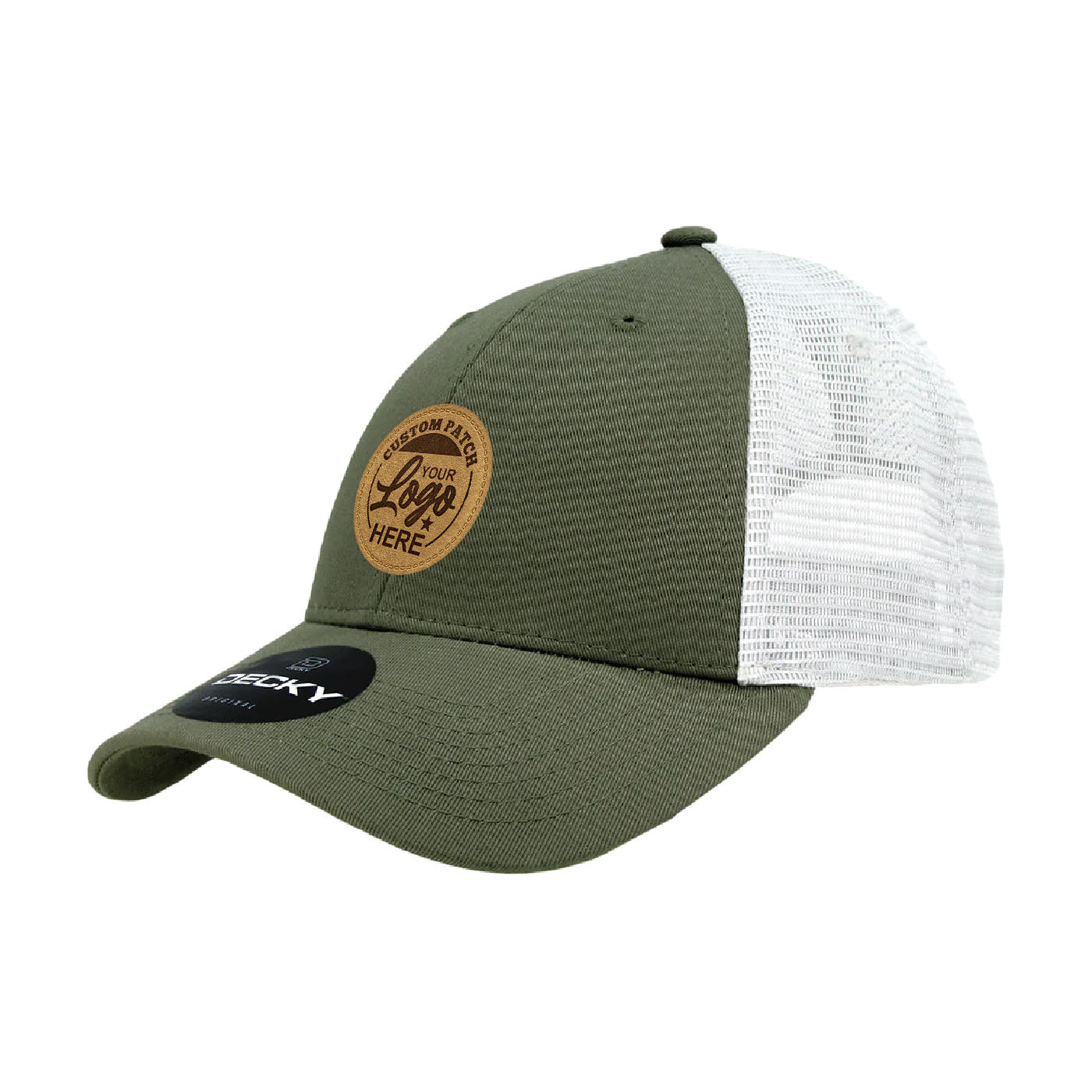 Custom Patch Decky 214 - 6 Panel Low Profile Structured Cotton Trucker Hat, Mesh Golf Cap