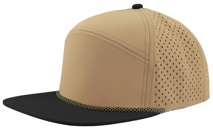 Custom Embroidered Zapped Headwear Osprey R+ 7 Panel Perforated Rope Cap