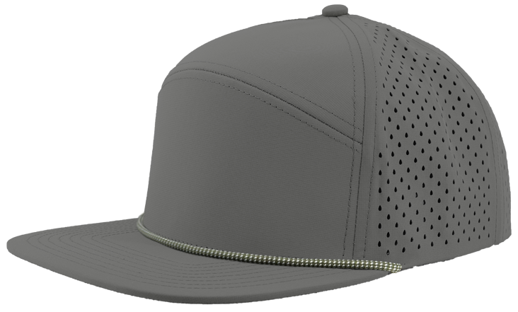 Custom Embroidered Zapped Headwear Osprey R+ 7 Panel Perforated Rope Cap
