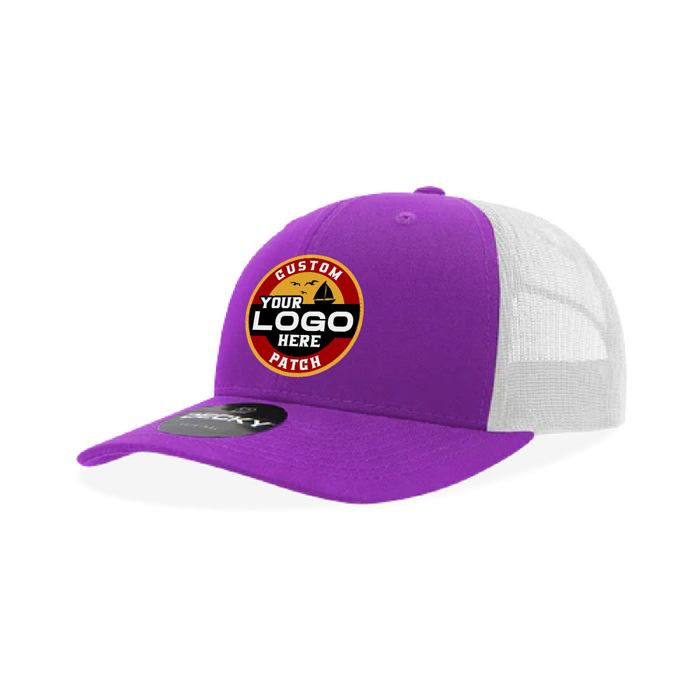 Custom Patch Decky 6021 Classic Trucker Hat, 6 Panel Mid Profile Trucker Cap