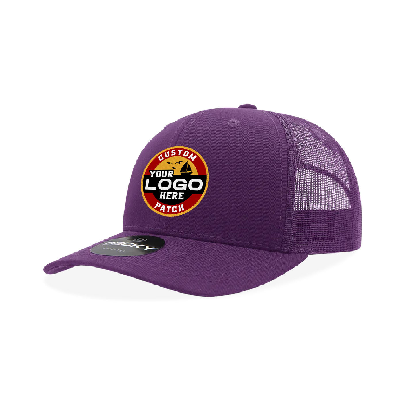 Custom Patch Decky 6021 Classic Trucker Hat, 6 Panel Mid Profile Trucker Cap