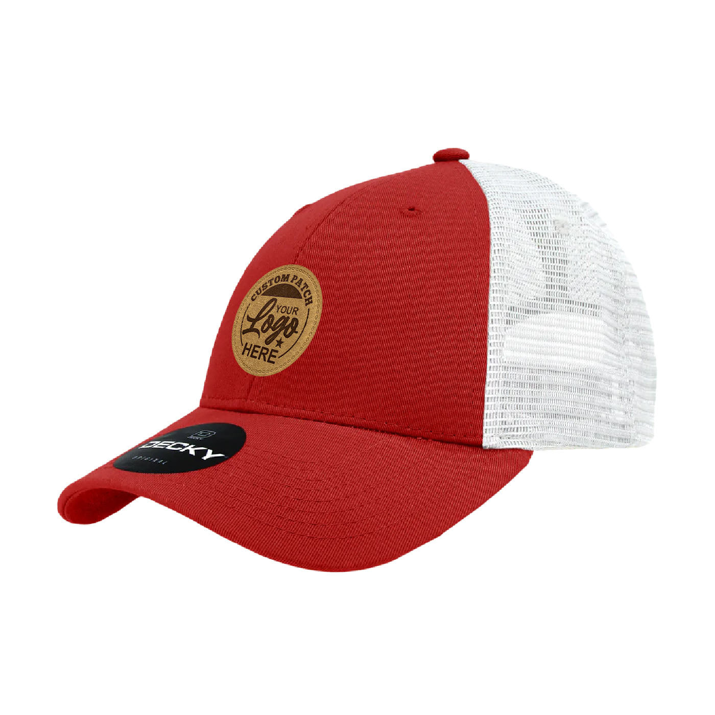 Custom Patch Decky 214 - 6 Panel Low Profile Structured Cotton Trucker Hat, Mesh Golf Cap