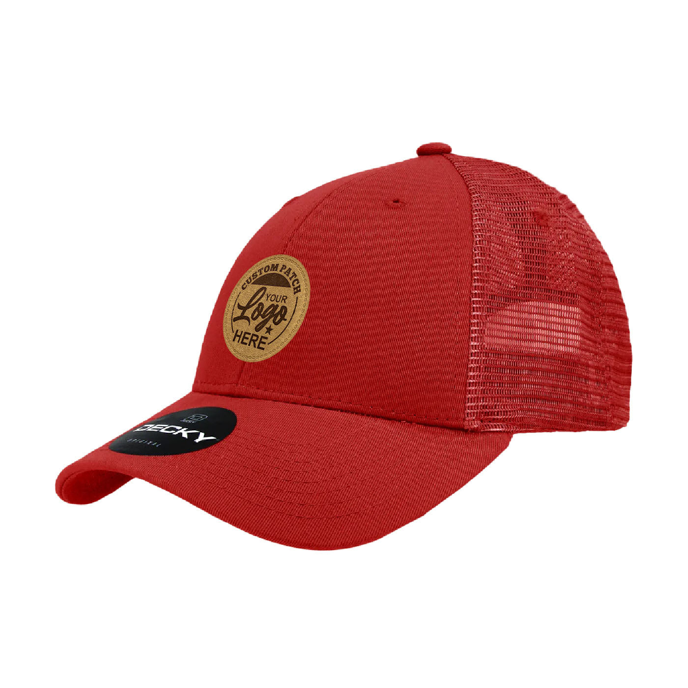 Custom Patch Decky 214 - 6 Panel Low Profile Structured Cotton Trucker Hat, Mesh Golf Cap