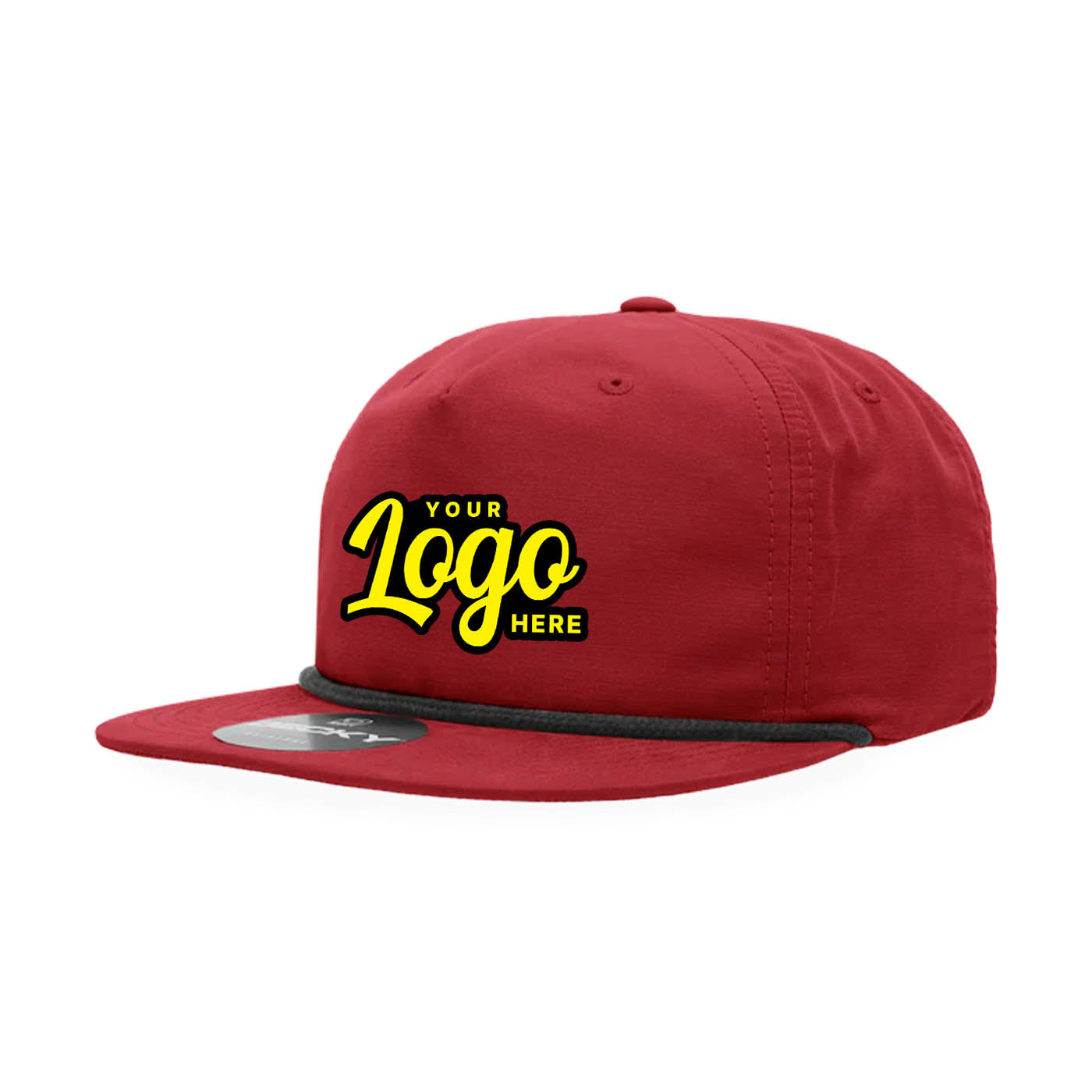 24 Hats Custom Logo Decky 6032 Classic Rope Caps, 5 Panel Hats Embroidered Package Deal