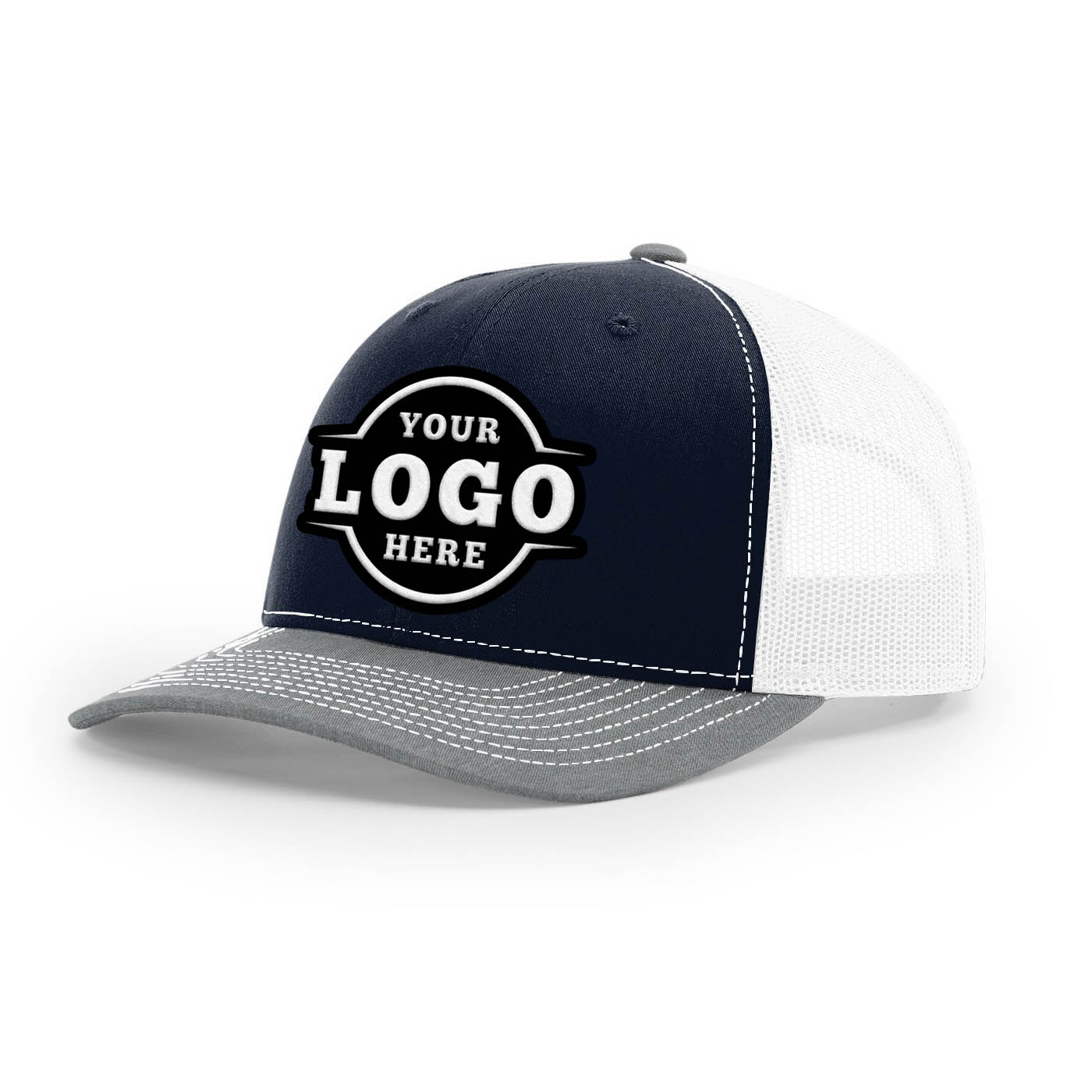 Custom Embroidered Richardson 112 Trucker Cap Tri Color Hats Three Colors