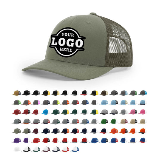 50 Hats Custom Logo Richardson 112 Trucker Hats Snapback Caps Embroidered Package Deal - Star Hats & Embroidery