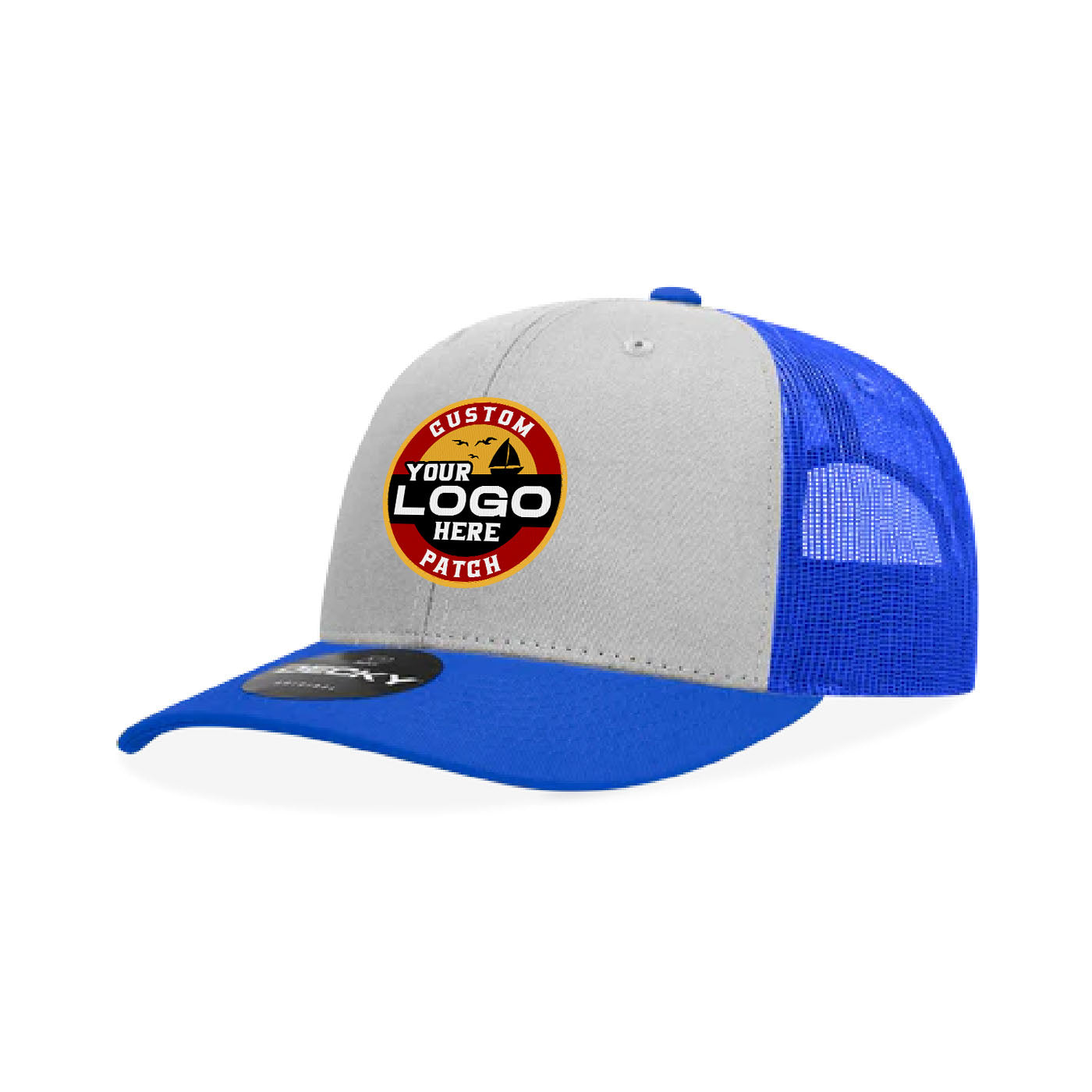 Custom Patch Decky 6021 Classic Trucker Hat, 6 Panel Mid Profile Trucker Cap