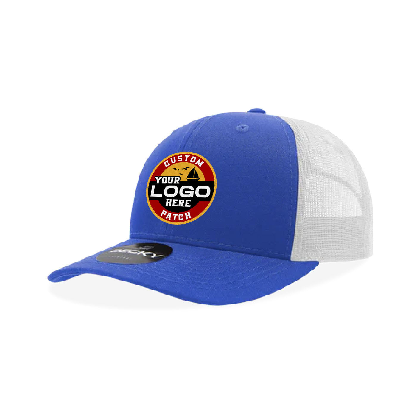 Custom Patch Decky 6021 Classic Trucker Hat, 6 Panel Mid Profile Trucker Cap