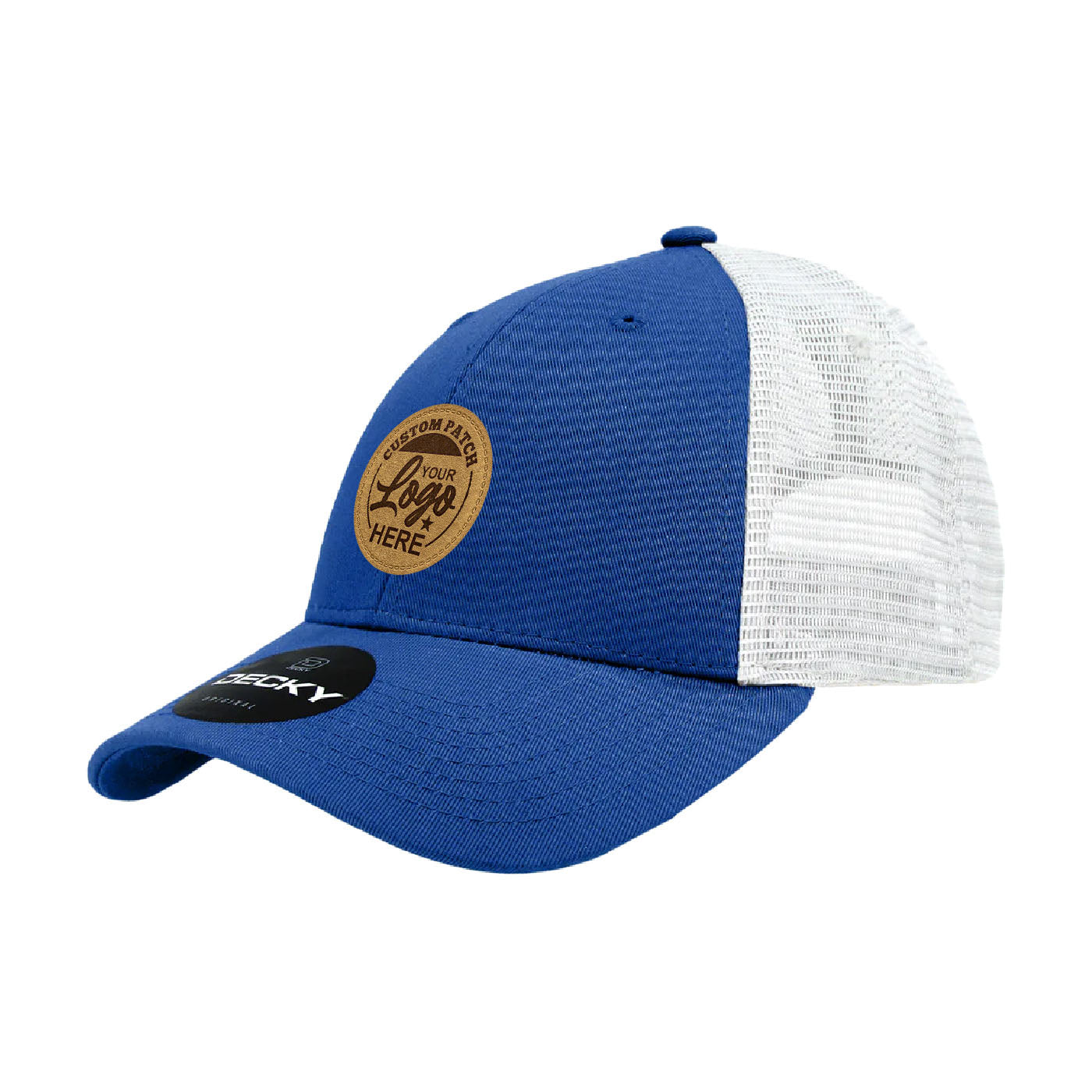 Custom Patch Decky 214 - 6 Panel Low Profile Structured Cotton Trucker Hat, Mesh Golf Cap