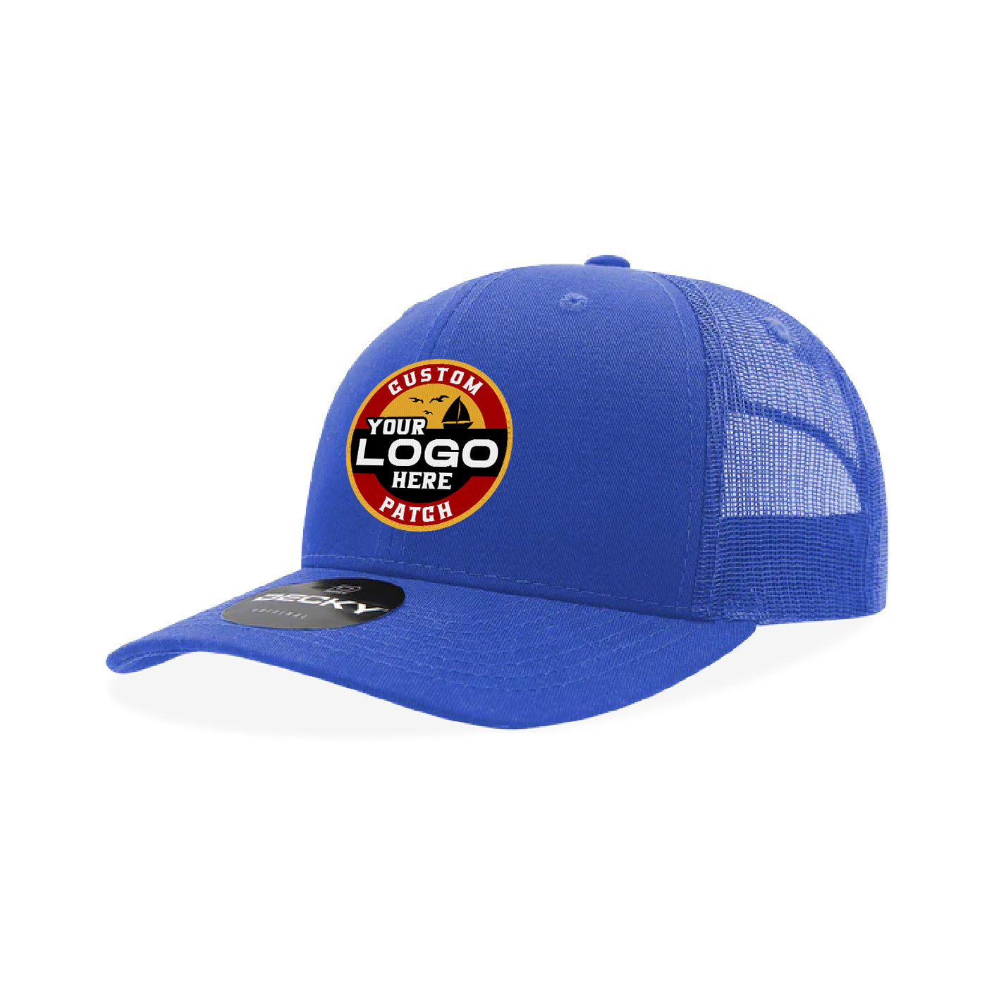 Custom Patch Decky 6021 Classic Trucker Hat, 6 Panel Mid Profile Trucker Cap