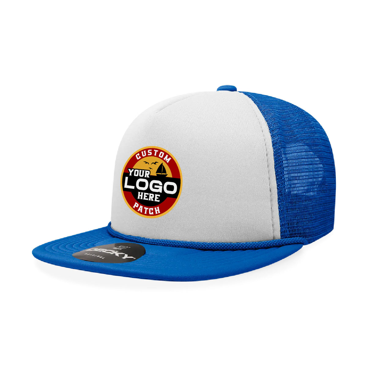 Custom Patch Decky 224 - 2-Tone Flat Bill Foam Trucker Hat