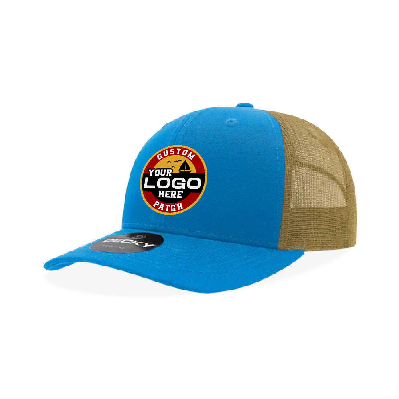 Custom Patch Decky 6021 Classic Trucker Hat, 6 Panel Mid Profile Trucker Cap