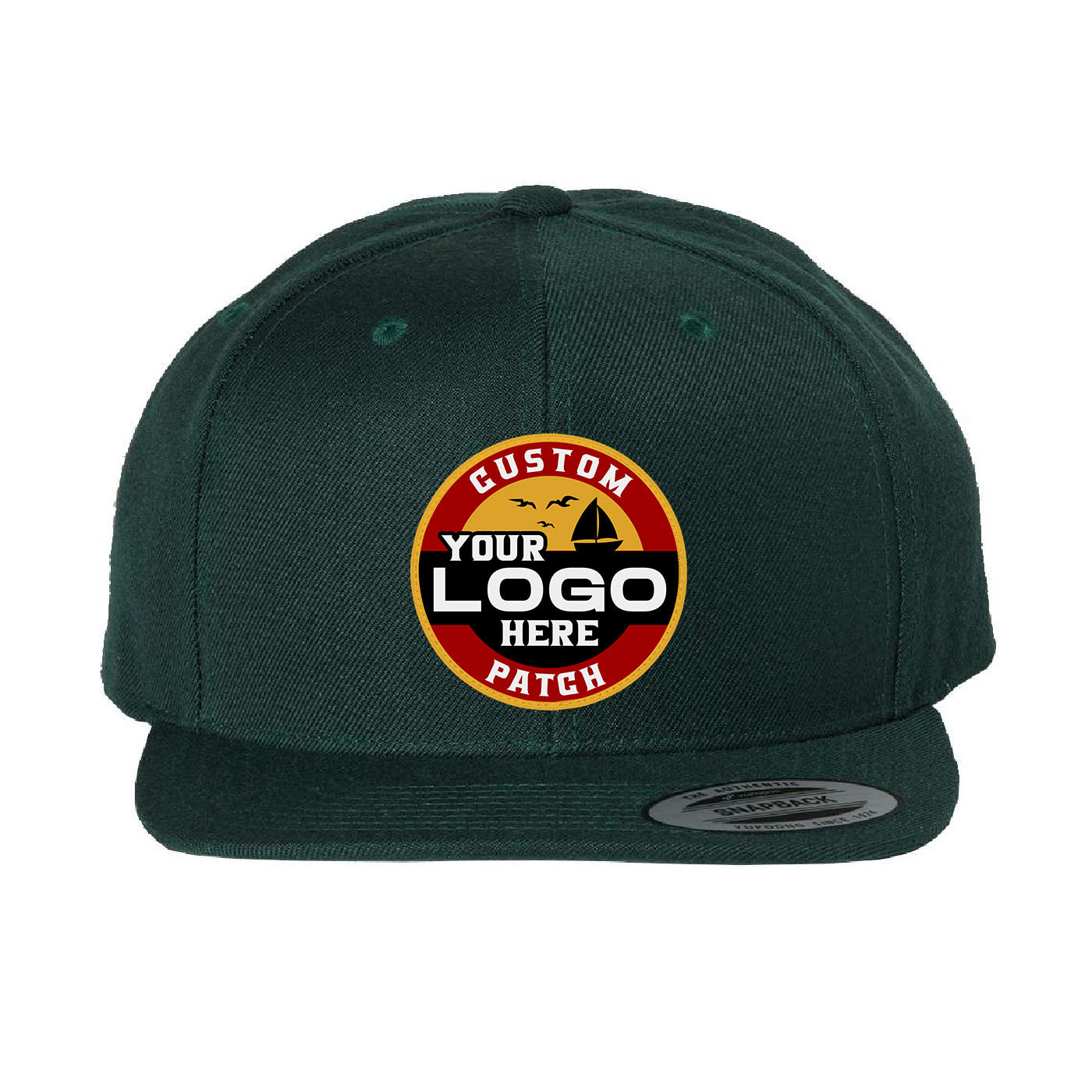 Custom Patch YP Classics, Yupoong 6089 Premium Flat Bill, Snapback Cap, 6089M