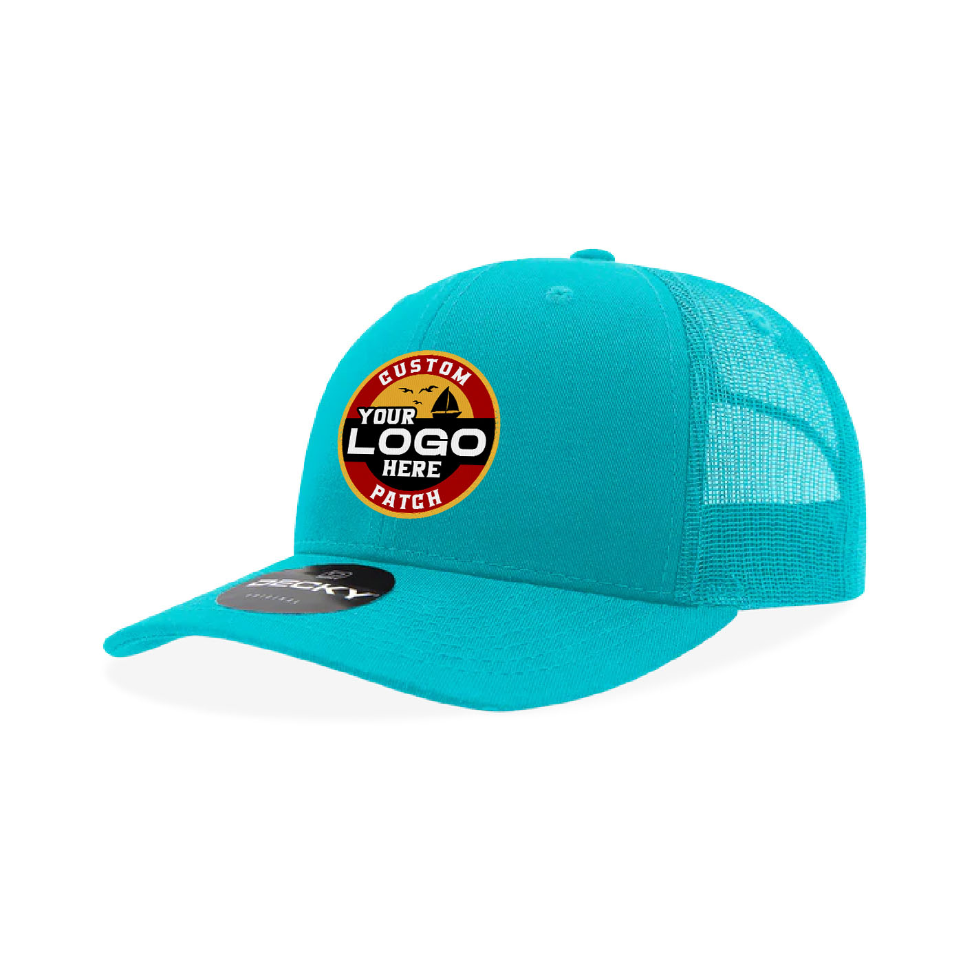 Custom Patch Decky 6021 Classic Trucker Hat, 6 Panel Mid Profile Trucker Cap
