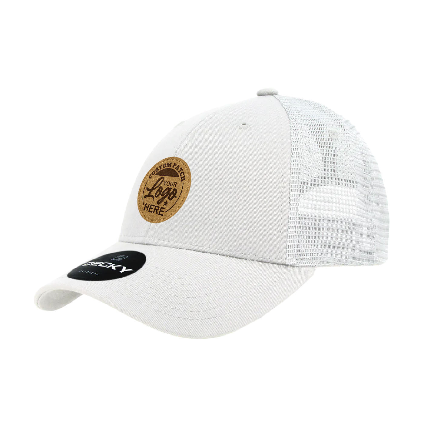 Custom Patch Decky 214 - 6 Panel Low Profile Structured Cotton Trucker Hat, Mesh Golf Cap