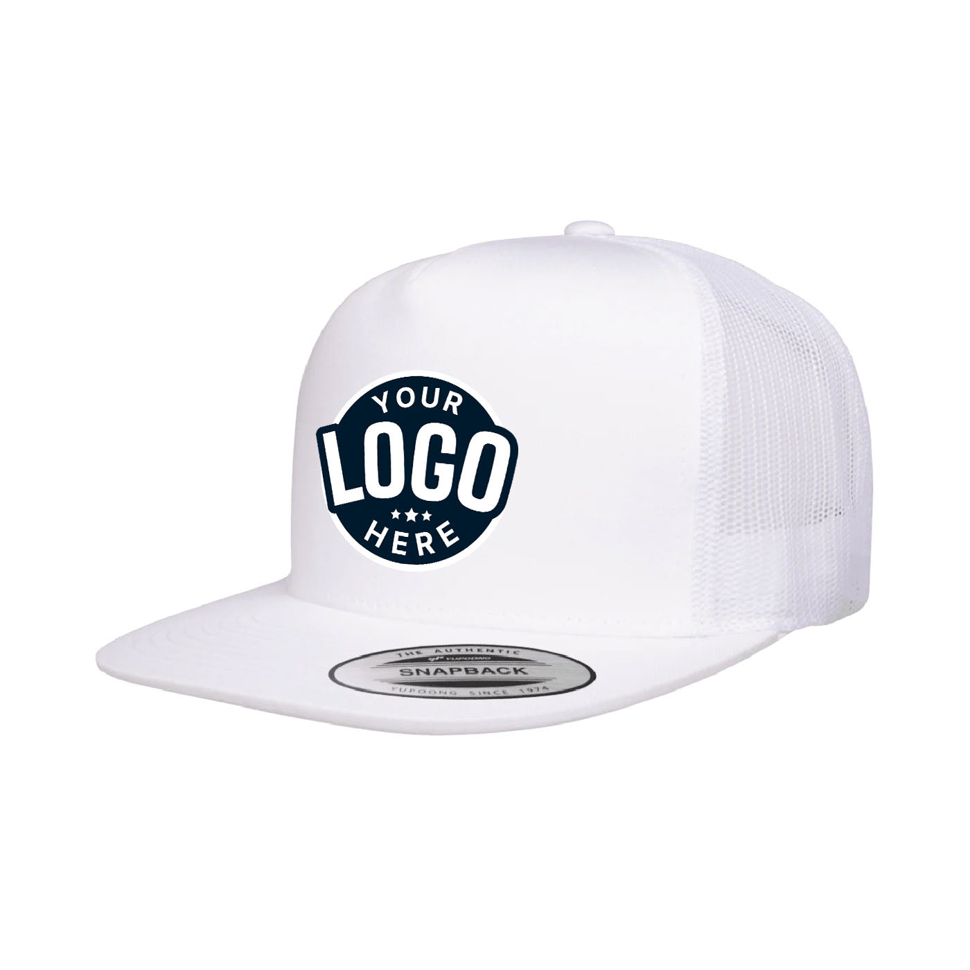 Custom Embroidered Yupoong 6006 Classic Trucker Snapback Hat, Flat Bill Hat, YP Classics