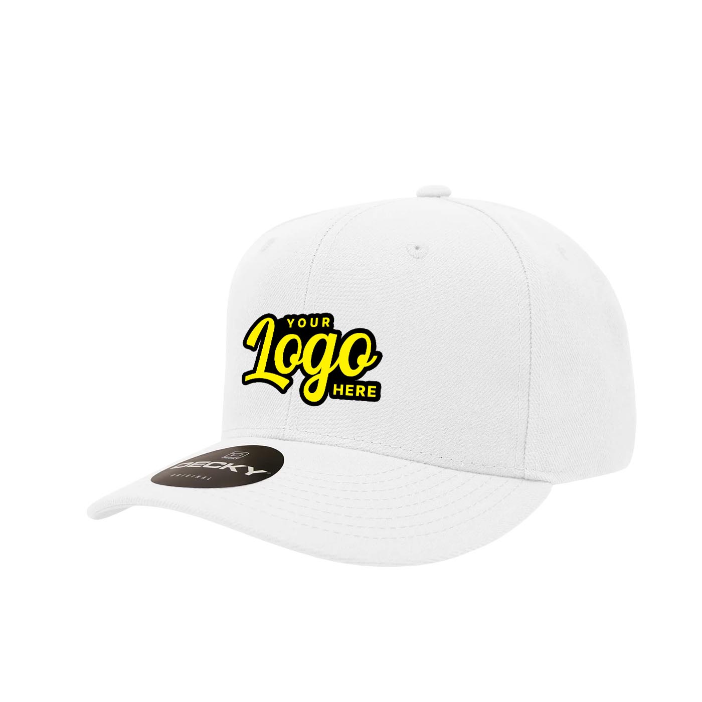 Custom Embroidered Decky 1015 - 6 Panel Mid Profile, Structured Snapback Hat