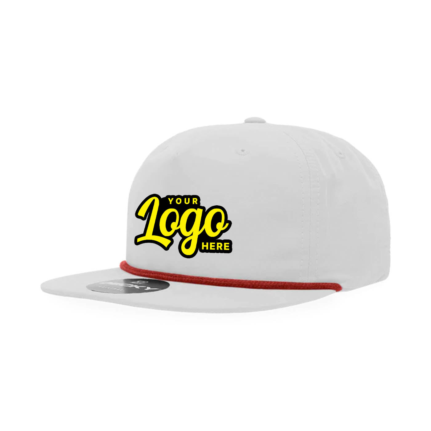 Custom Embroidered Decky 6032 - Classic Rope Cap, 5 Panel Flat Bill Hat, Snapback