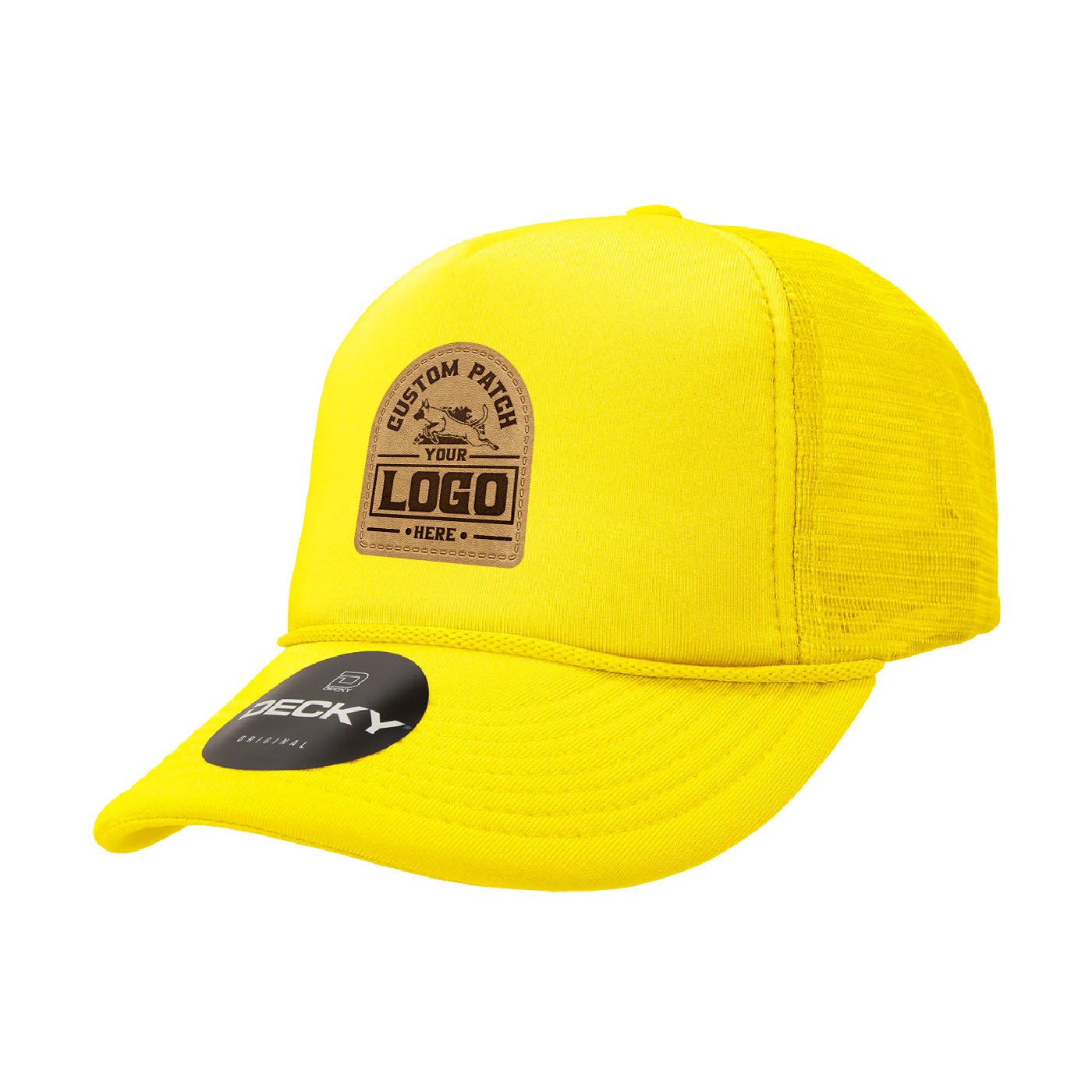 Custom Patch Decky 211 - 5 Panel Foam Trucker Cap, Mesh Back Hat