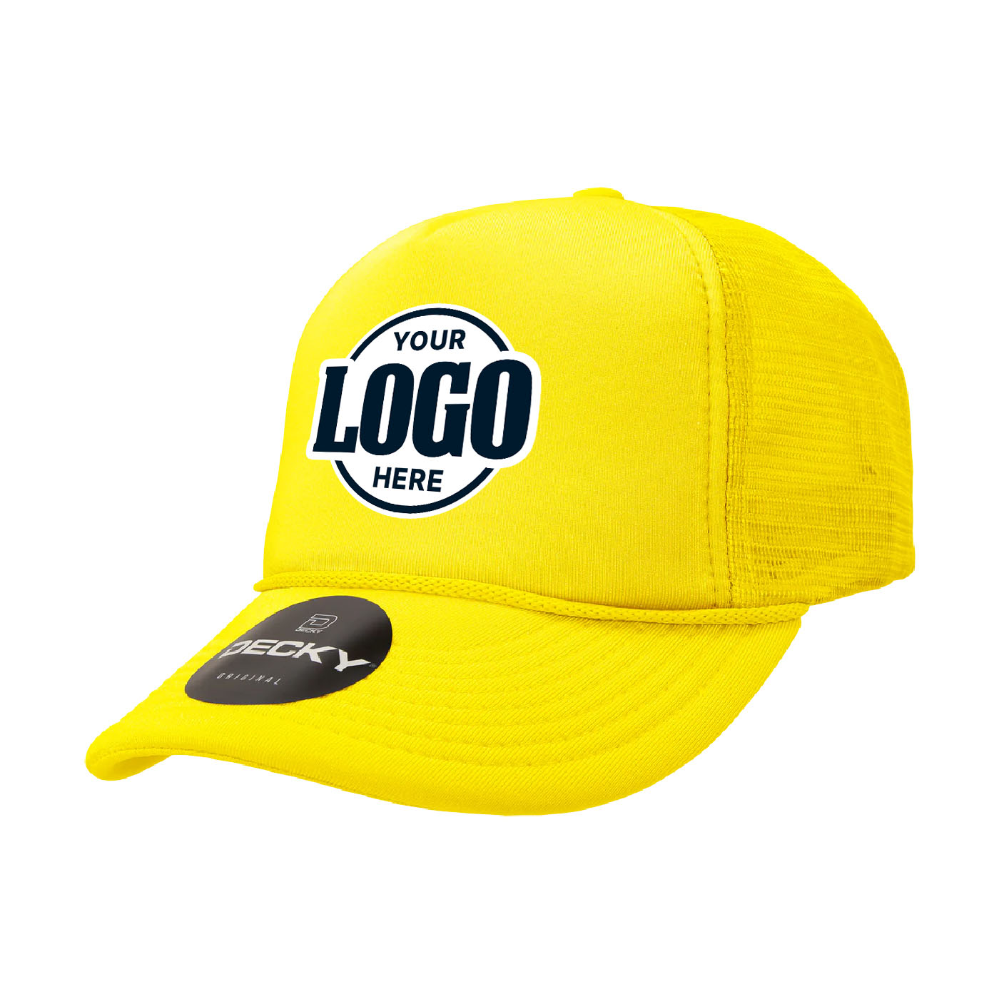 Custom Embroidered Decky 211 - 5 Panel Foam Trucker Cap, Mesh Back Hat