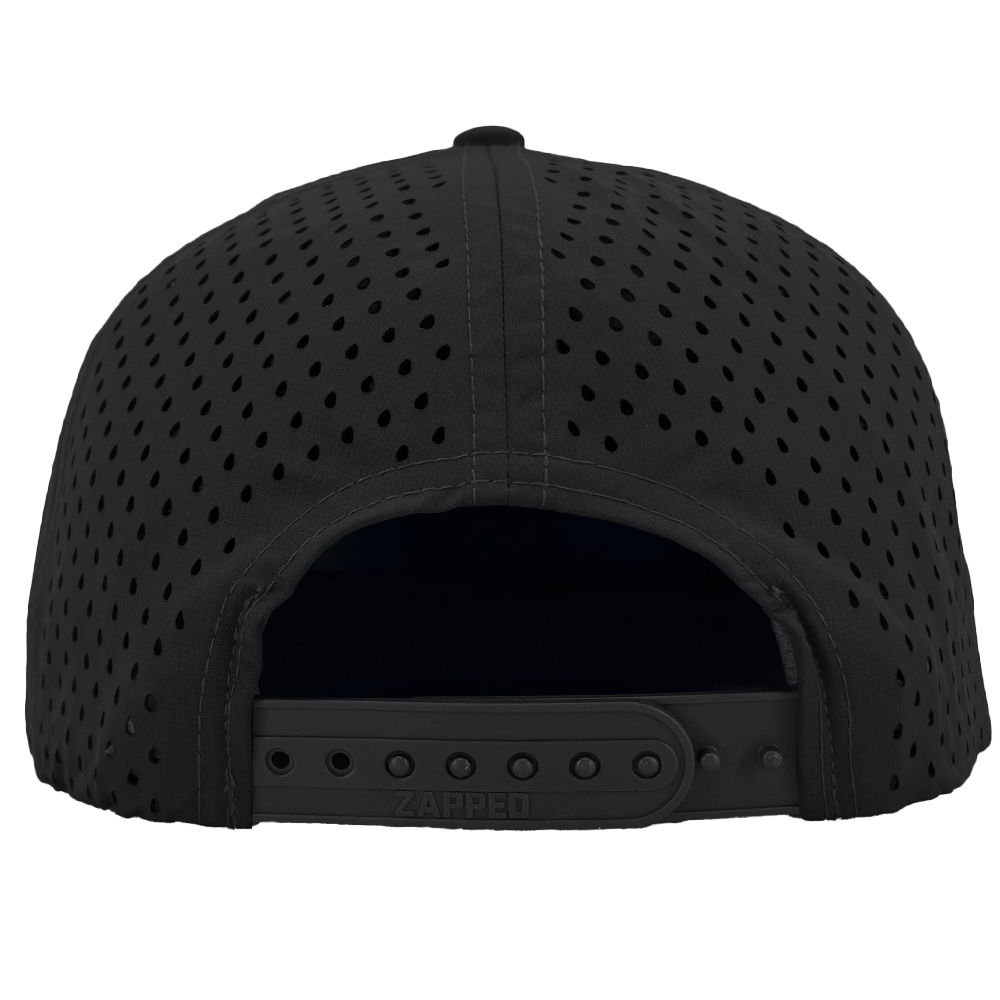 Custom Embroidered Zapped Headwear Apache 6 Panel Perforated Snapback Cap
