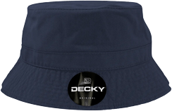 A blue decky bucket hat