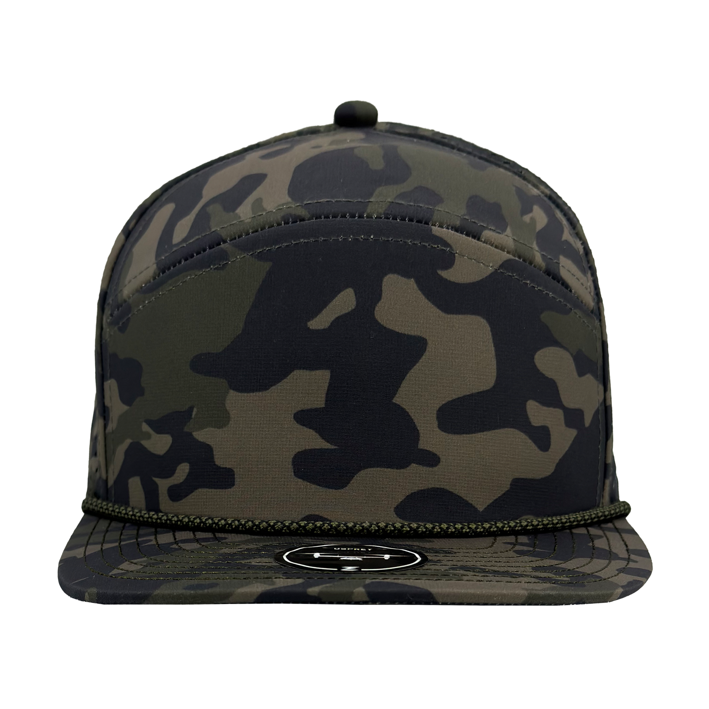 Custom Embroidered Zapped Headwear Osprey R+ 7 Panel Perforated Rope Cap