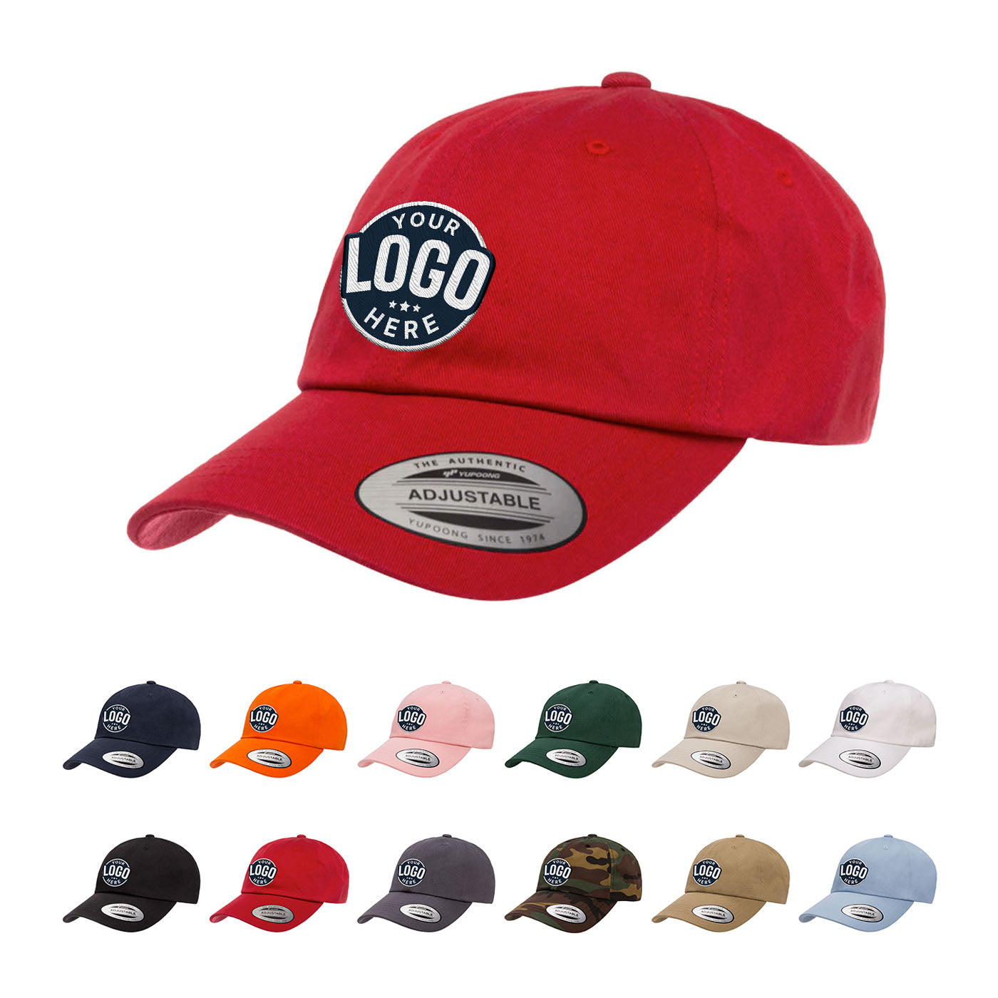 Custom Embroidered Yupoong 6245CM Dad Hat, Low Profile Cotton