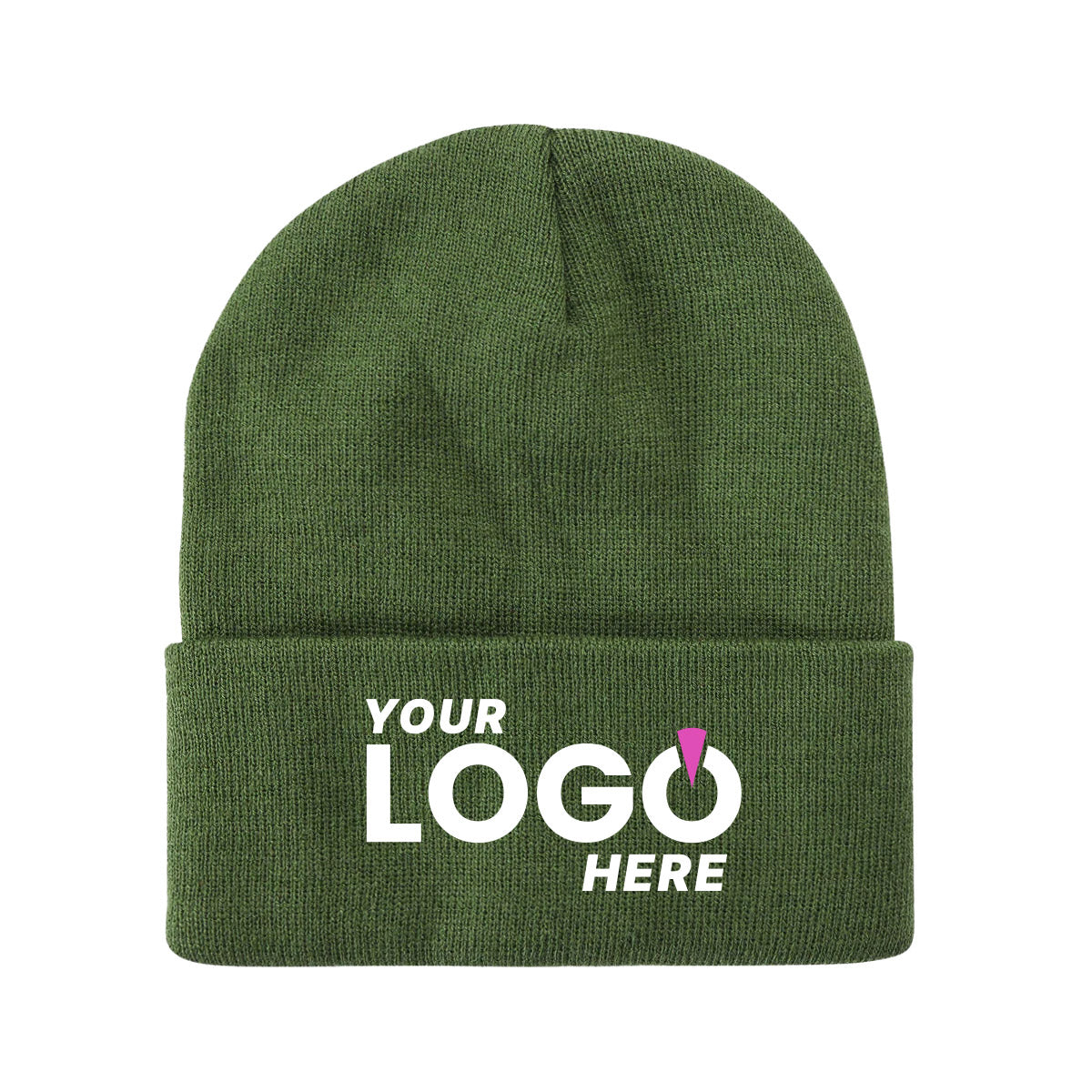Custom Embroidered Unbranded Long Knit Beanie with Logo