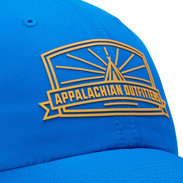 Blue cap with a yellow "APPALACHIAN OUTFITTERS" logo embroidered on the front