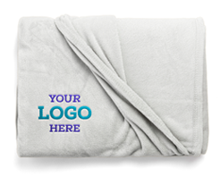 White towel with a placeholder for adding a personalized logo