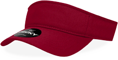 A maroon visor hat