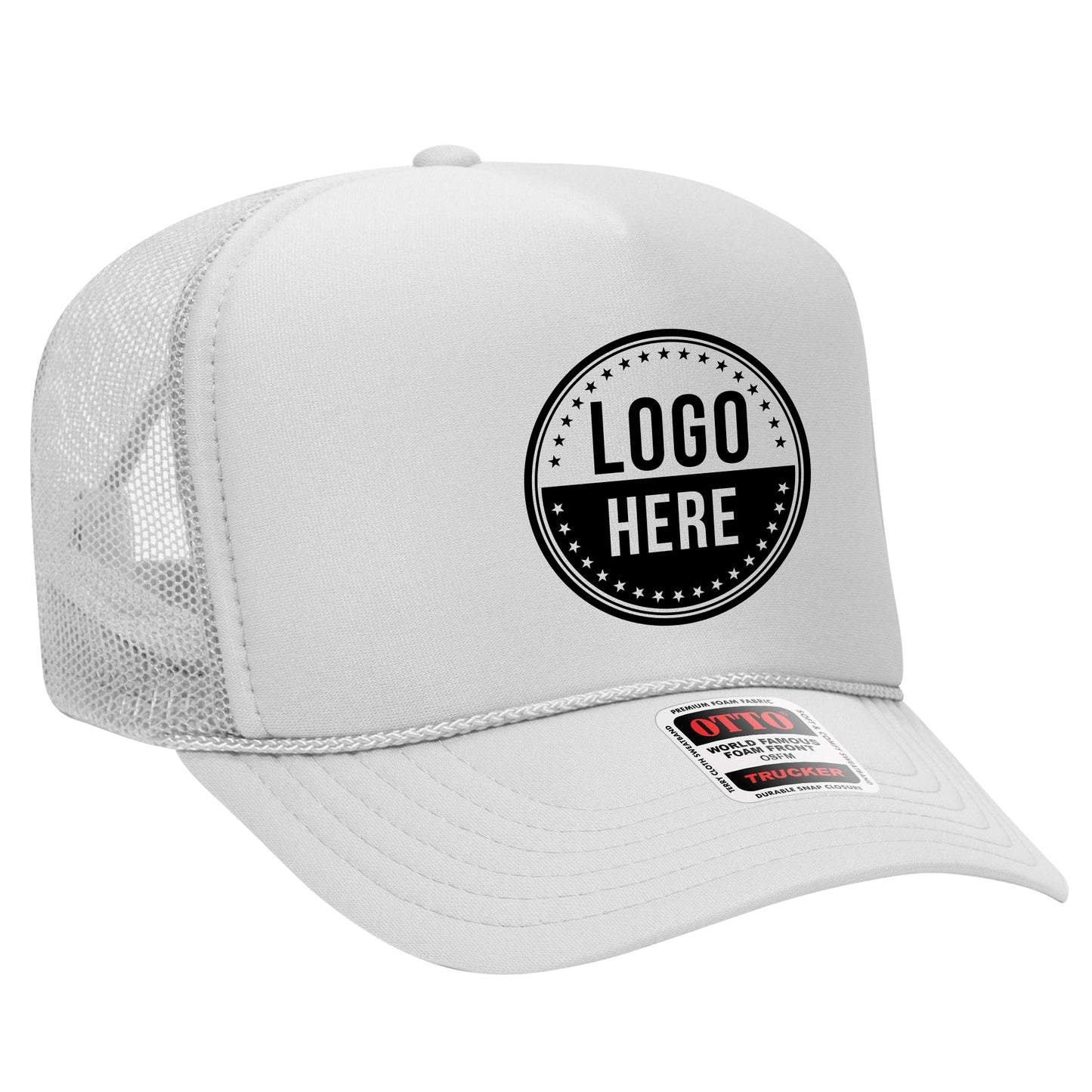 Custom Printed Otto 39-165 - 5 Panel High Crown Foam Trucker Hat Mesh Back Cap