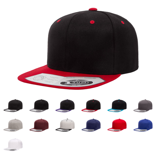 Custom Embroidered Flexfit 110 Premium Snapback Hat Flat Bill Cap - 110F, 110FT - Star Hats & Embroidery