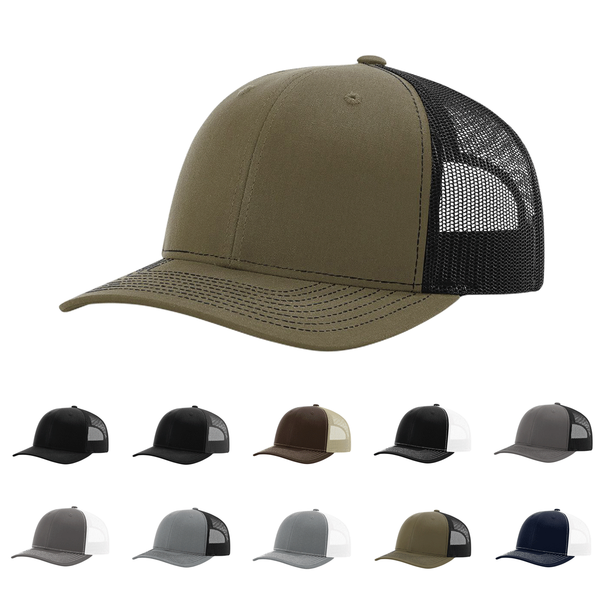 Richardson 112PL 112 R Flex Adjustable Trucker Cap Blank Star richardson-112pl-112-r-flex-adjustable-trucker-cap-blank-star