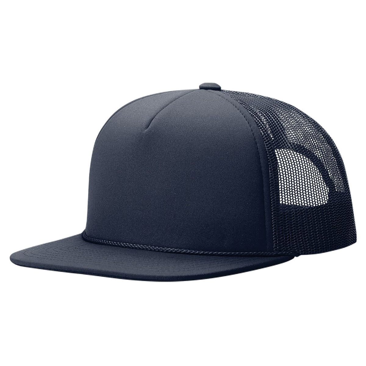 Richardson 113 Foamie Trucker Hat, Flat Bill Foam Trucker - Blank