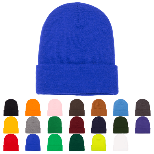 Yupoong 1501KC Long Beanie with Cuff Knit Cap, YP Classics - Blank - Star Hats & Embroidery