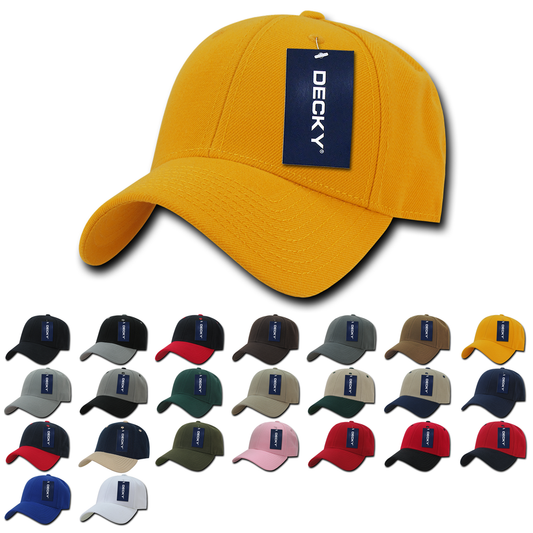 Custom Embroidered Decky 206 - 6 Panel Low Profile Structured Cap, Baseball Hat - Star Hats & Embroidery