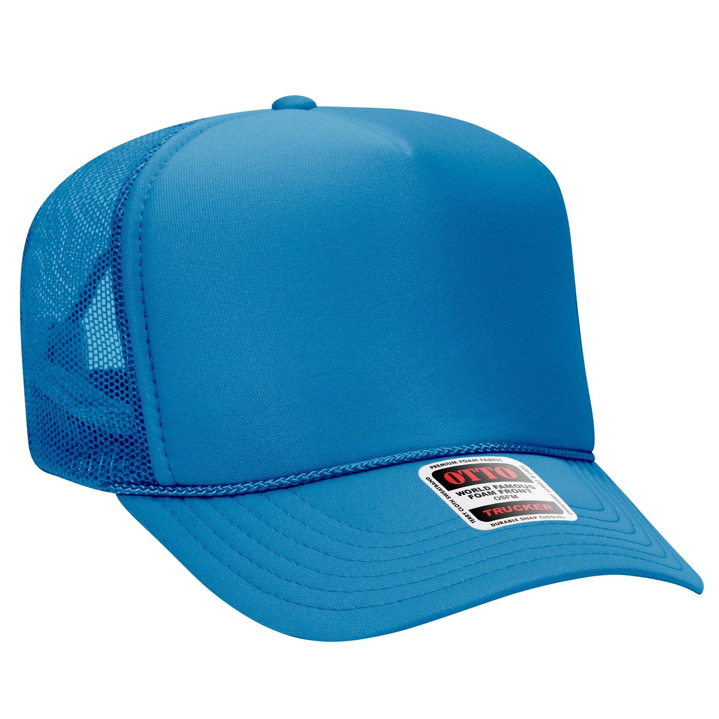 Otto 39-165 5 Panel High Crown Foam Trucker Hat Mesh Back Cap - Blank