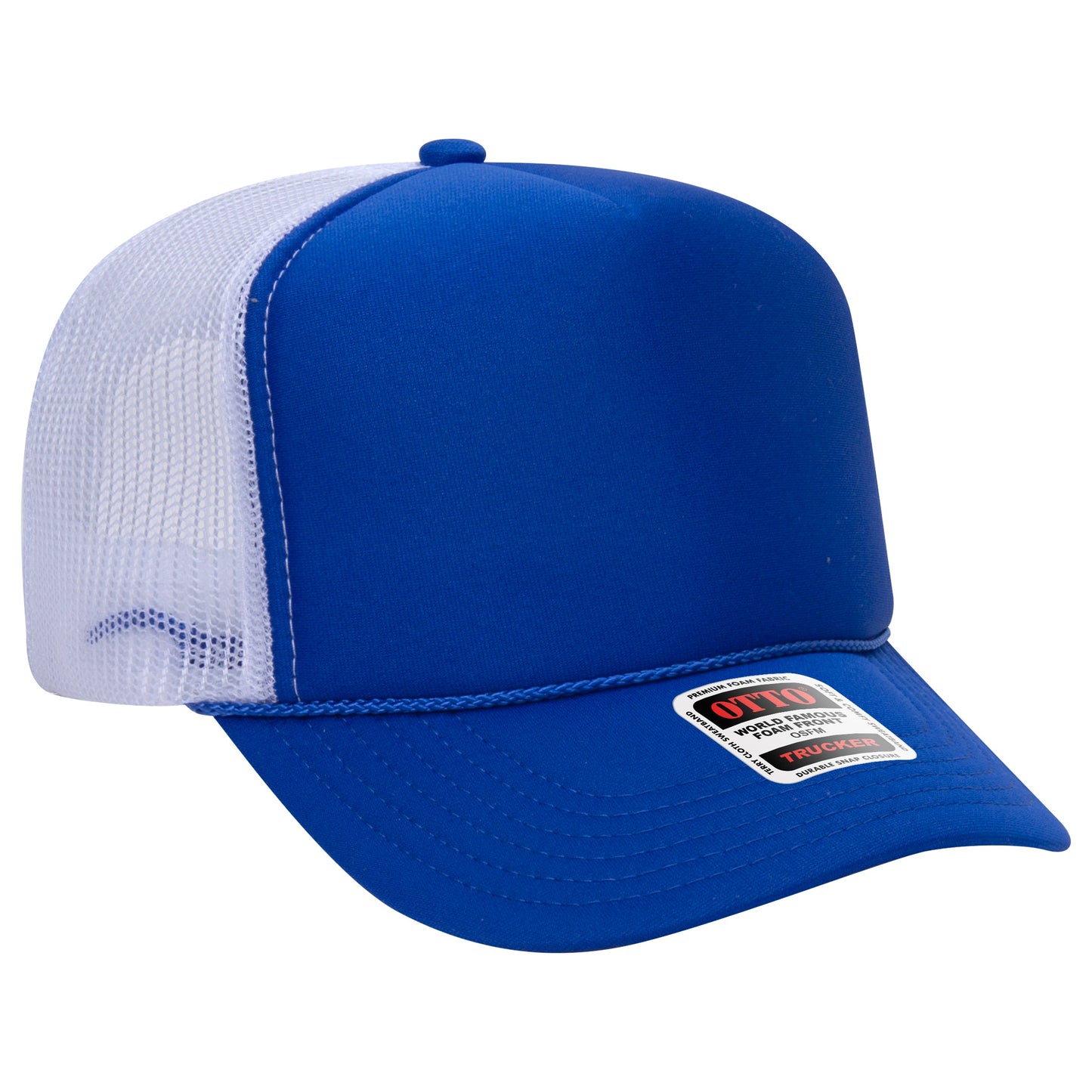 Otto 39-165 5 Panel High Crown Foam Trucker Hat Mesh Back Cap - Blank