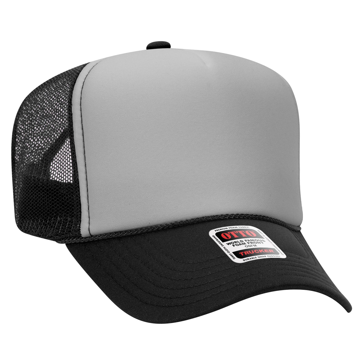 Otto 39-165 5 Panel High Crown Foam Trucker Hat Mesh Back Cap - Blank