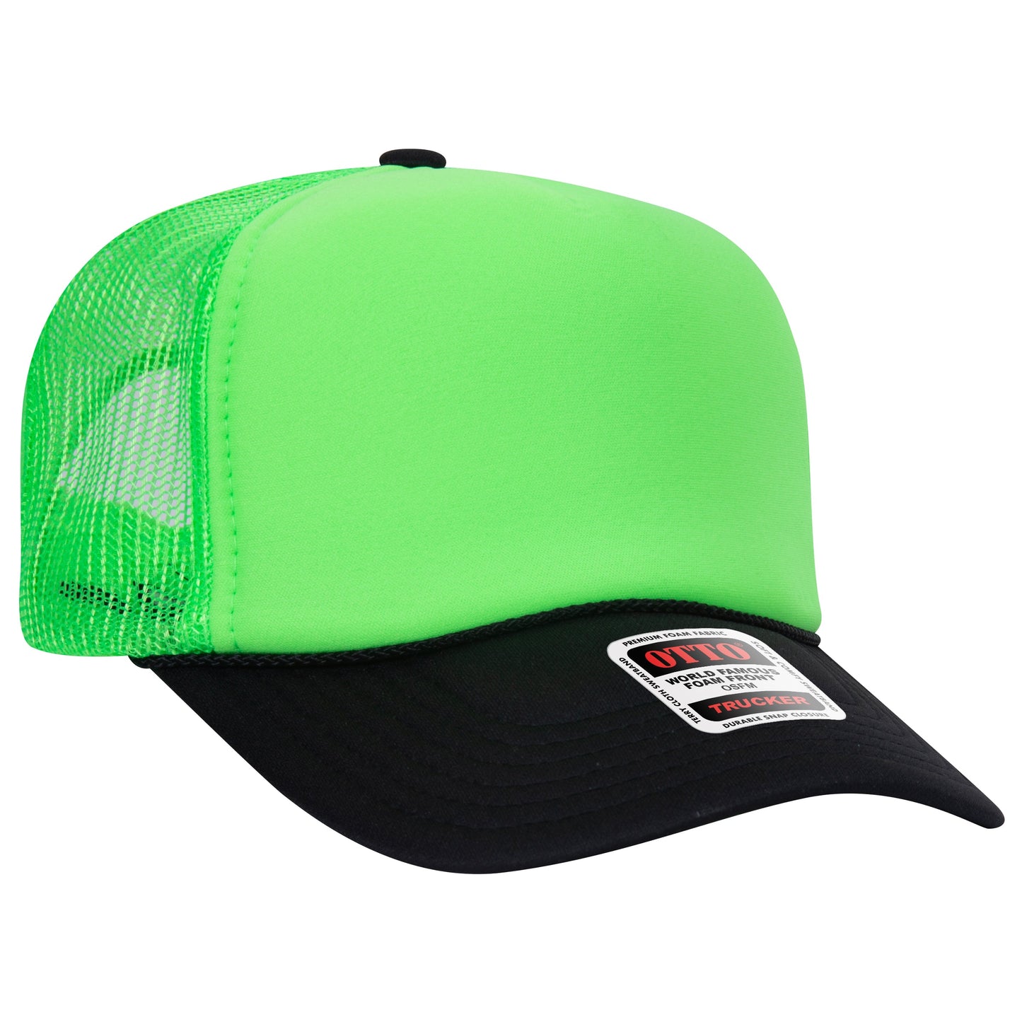 Otto 39-165 5 Panel High Crown Foam Trucker Hat Mesh Back Cap - Blank