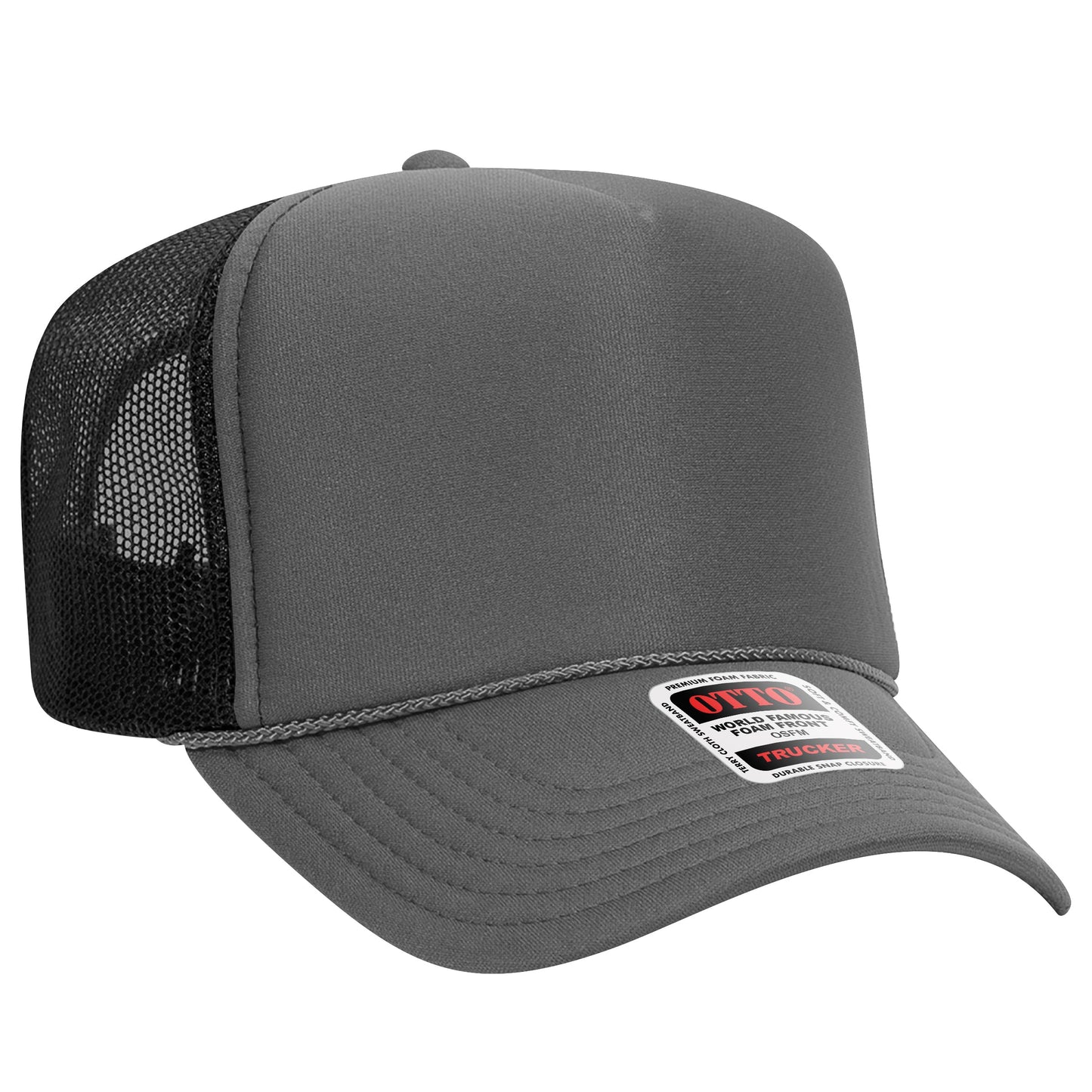 Otto 39-165 5 Panel High Crown Foam Trucker Hat Mesh Back Cap - Blank