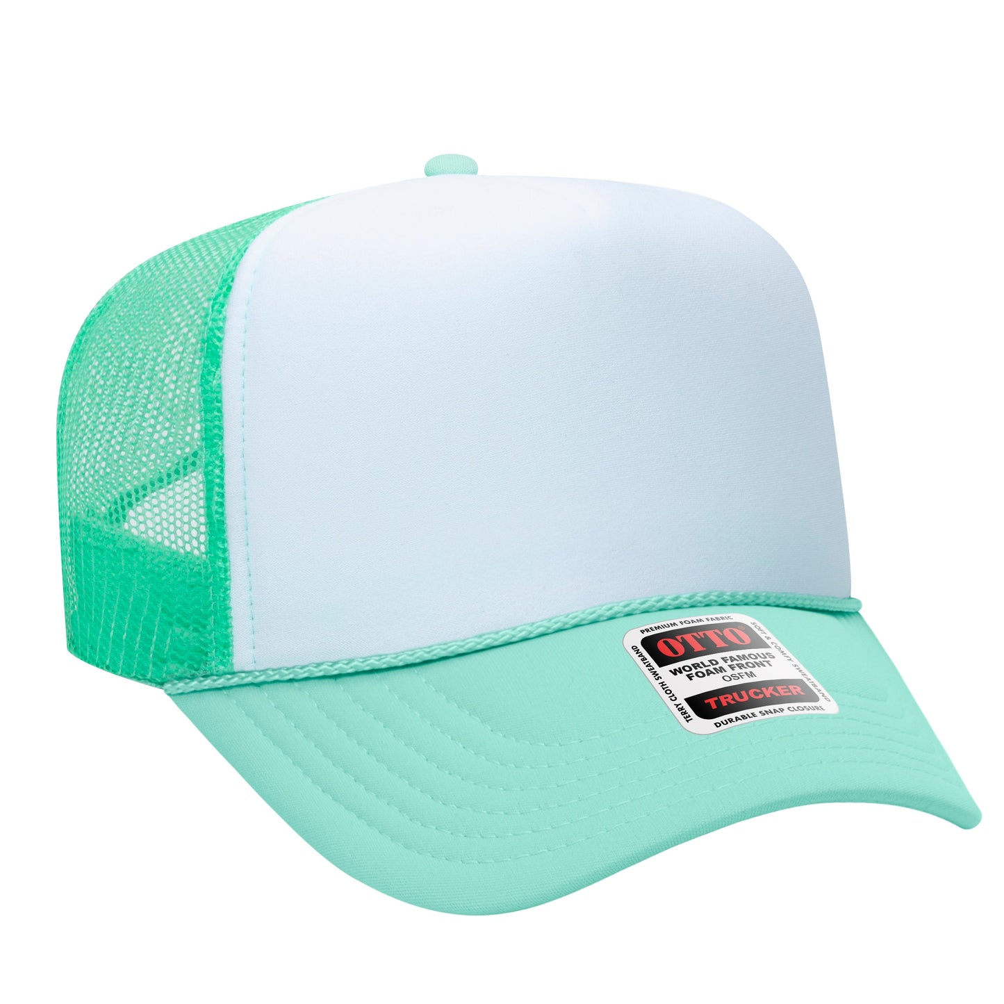 Otto 39-165 5 Panel High Crown Foam Trucker Hat Mesh Back Cap - Blank
