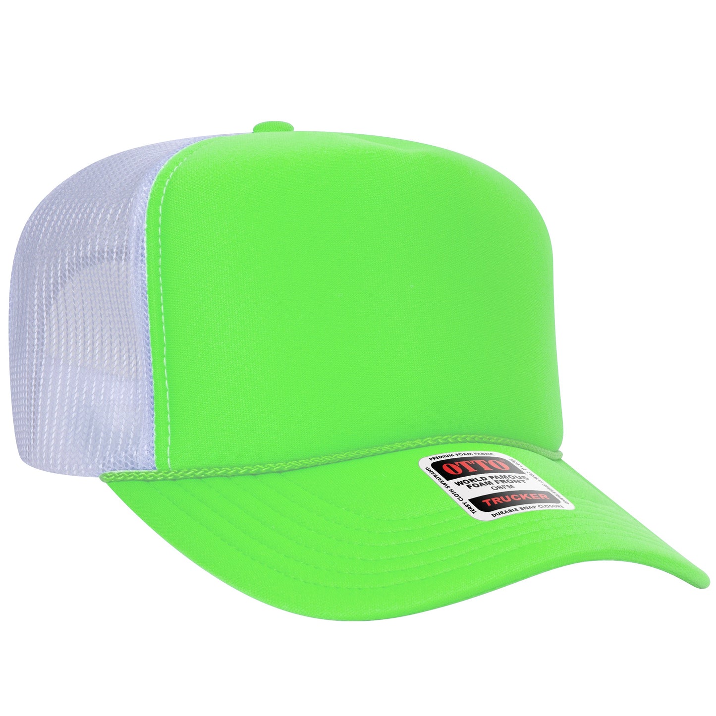 Otto 39-165 5 Panel High Crown Foam Trucker Hat Mesh Back Cap - Blank