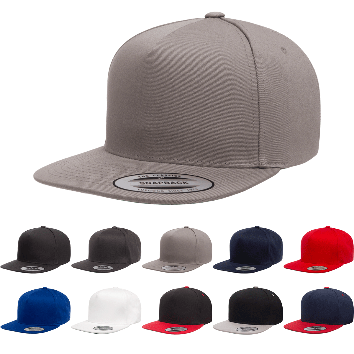 YP Classics, Yupoong 6007 - 5-Panel Cotton Twill Snaback Cap