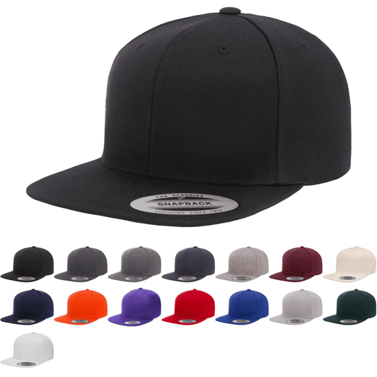 Yupoong 6089M Premium Snapback Hat Flat Bill Cap, YP Classics 6089 - Blank - Star Hats & Embroidery