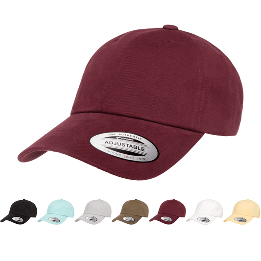Custom Embroidered Yupoong 6245PT Peached Cotton Twill Dad Cap, Relaxed Hat, YP Classics - Star Hats & Embroidery
